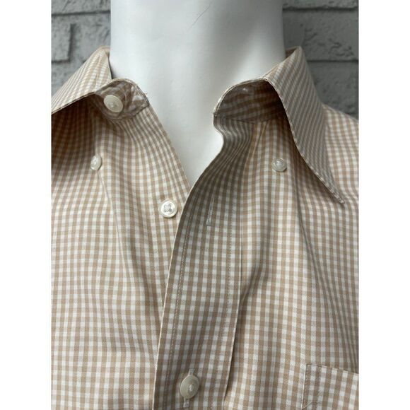 Nordstrom Smartcare Wrinkle-Free Short Sleeve Checkered Shirt Size 16 1/2 NWOT - Picture 4 of 9